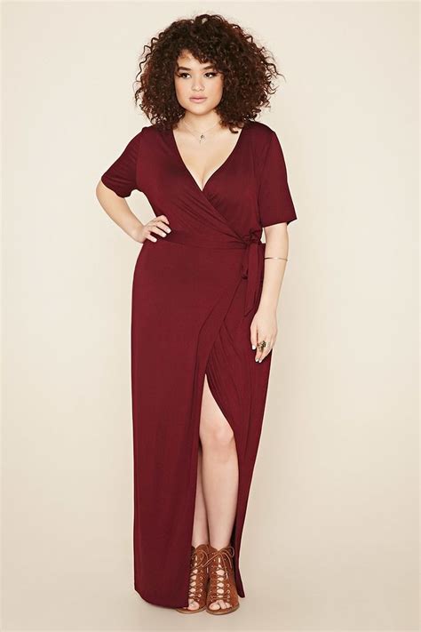 Forever 21 Red Plus Size Wrap Front Maxi Dress Lyst Maxi Dress