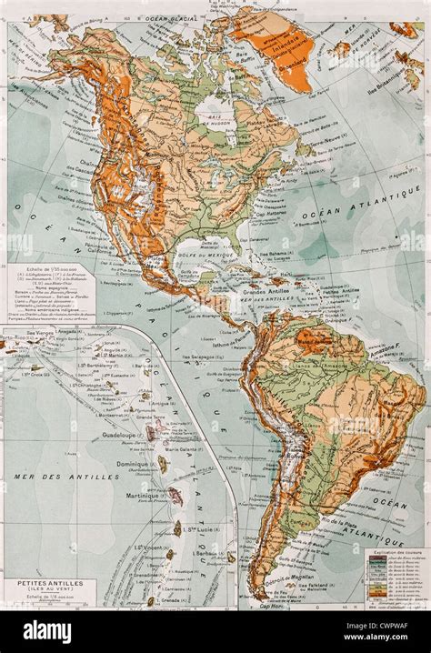 mapa físico de américa fotografía de stock alamy