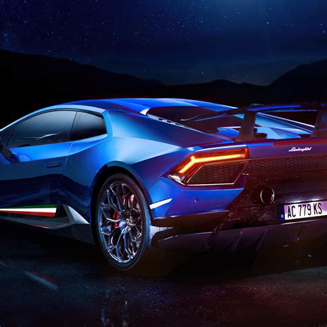 2048x2048 Blue Lamborghini Huracan 4k Rear Ipad Air Hd 4k Wallpapers