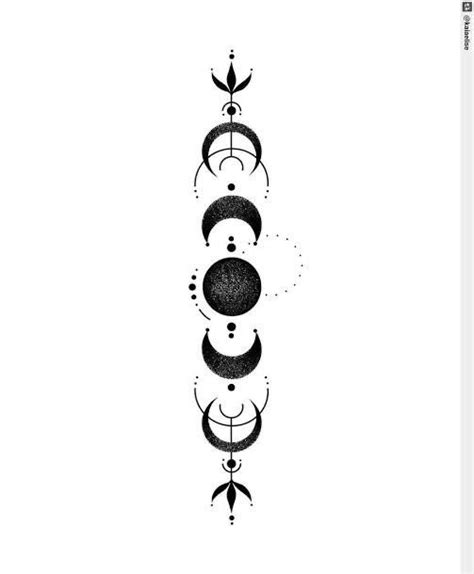 Phases Of The Moon Spine Tattoo Feyres Tattoo Simplistic Tattoos