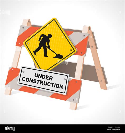 Under Construction Road Sign Road Work Ahead Sign As A Traffic