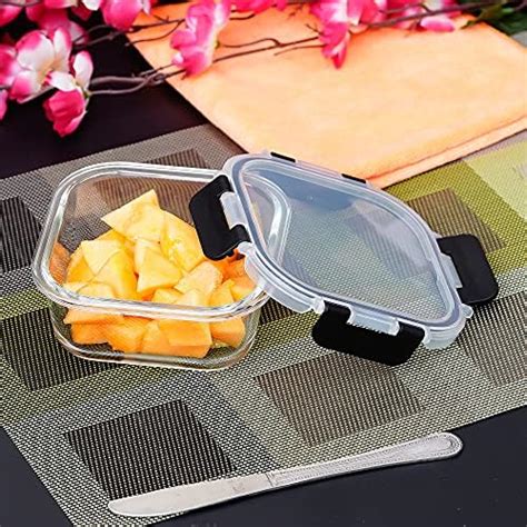 Buy Femora Borosilicate Glass Microwave Safe Rectangle Food Storage Container With Air Vent Lid
