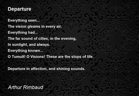 Departure Departure Poem By Arthur Rimbaud