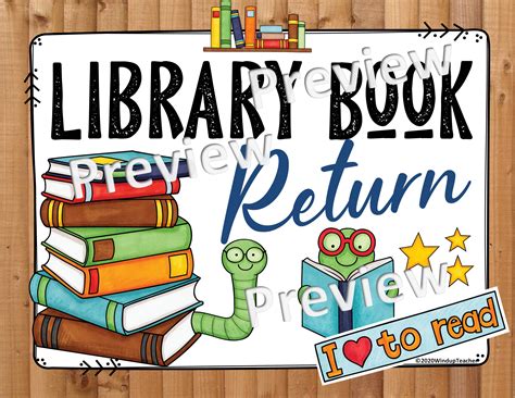 Library Book Sign To Return Books Classful