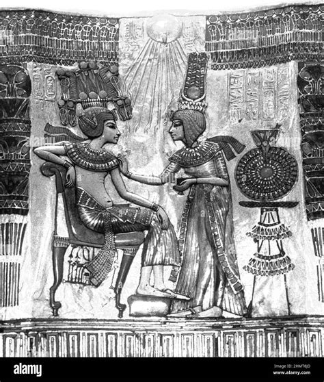 Egypt Cairo Egyptian Museum Tutankhamun S Tomb Treasure Tutankhamun S Throne Chair Stock