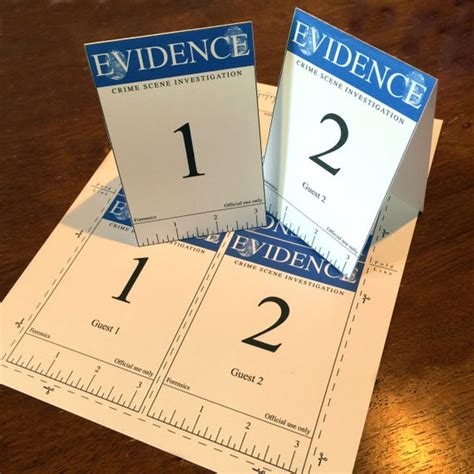 Crime Scene Edtiable Evidence Marker Card Set