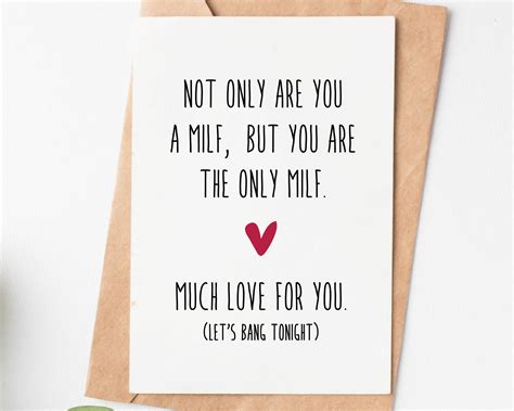 Sexy Mothers Day Card From Husband The Only Milf Card Wife Etsy Australia