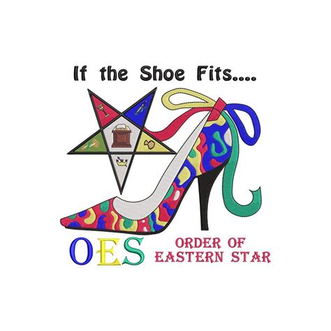 Pha Oes Shoe Order Of Eastern Star Eastern Star Embroidery Etsy