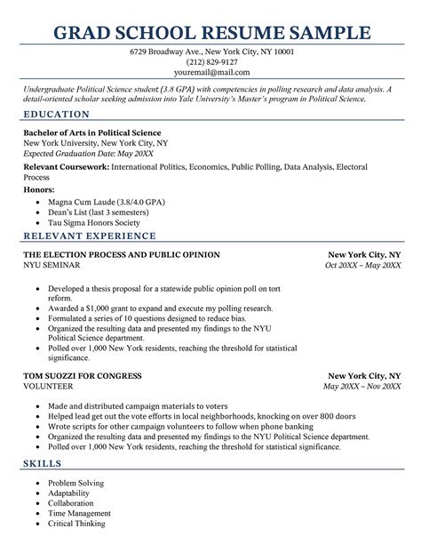 How To Write A Grad School Resume With Examples And Template 2022