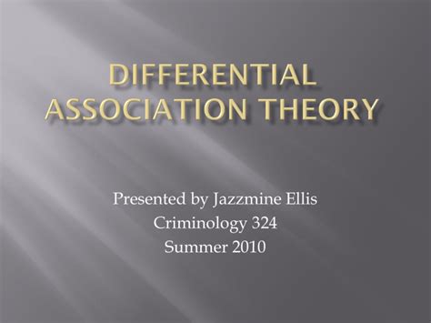 Differential Association Theory Presentation