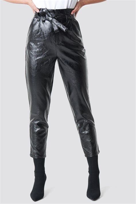 Paperwaist Patent Leather Pants Black Schwarze Hose Lederbekleidung