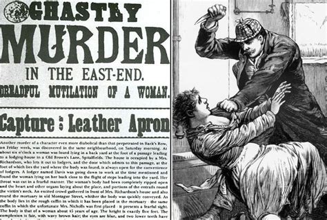 A Front Page Of A London Newspaper In 1888 And Right An Artist Impression Of Jack The Ripper S
