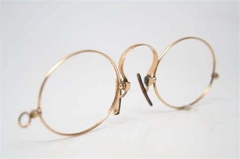 Spring Bridge Pince Nez Glasses Gold Filled Antique Eyeglasses Vintage