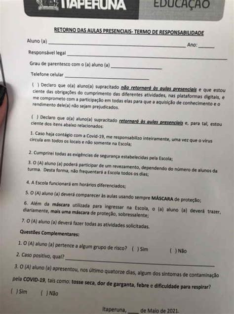 Terça Feira 1745 Pais De Alunos Assinam Termo De Responsabilidade