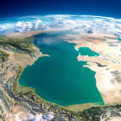 Caspian Sea 3d Map Caspian Sea Big Lake Earth From Space