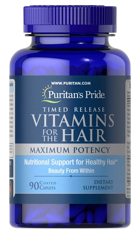 Vitamins For The Hair Timed Release 90 Caplets 2711 Puritans Pride