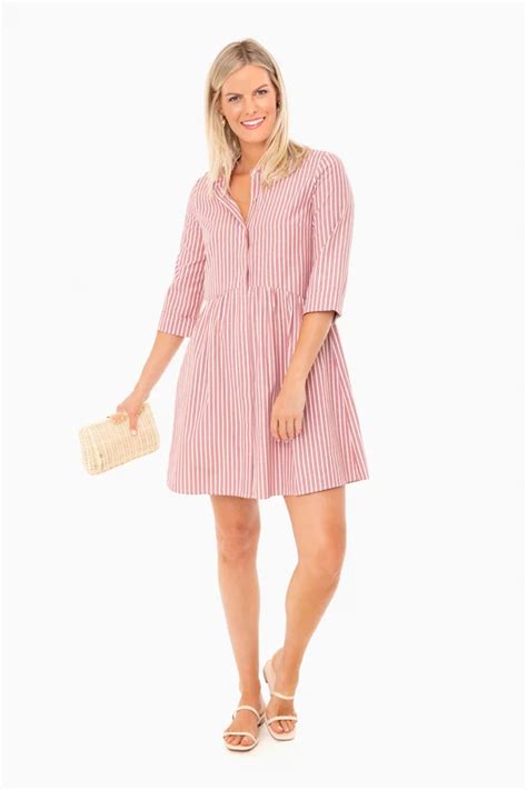 Washed Red Striped Royal Shirt Dress Tuckernuck In 2020 Red Stripes