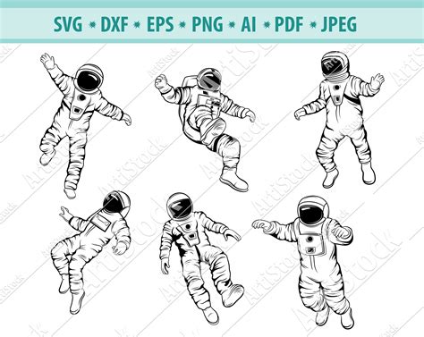 Astronaut SVG Space Svg Astronaut Clipart Astronaut Files Etsy