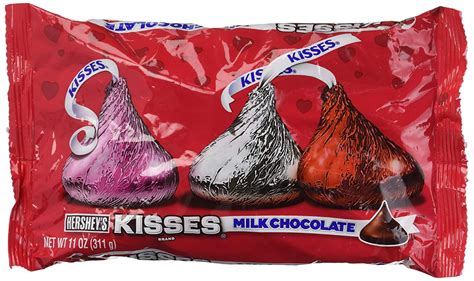 valentines hershey kisses milk chocolate candy 11 ounce bag pack of 4 grocery