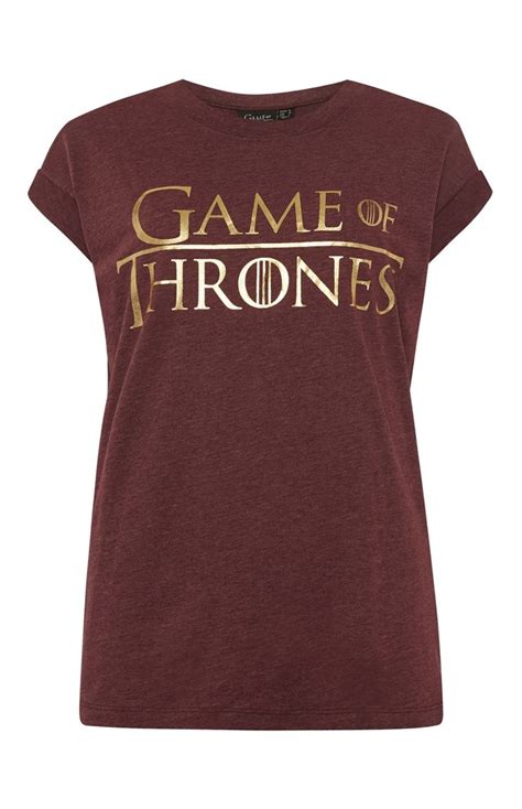 Burgundy Game Of Thrones T-Shirt | Primark t shirts, Game of thrones hoodie, Game of thrones shirts