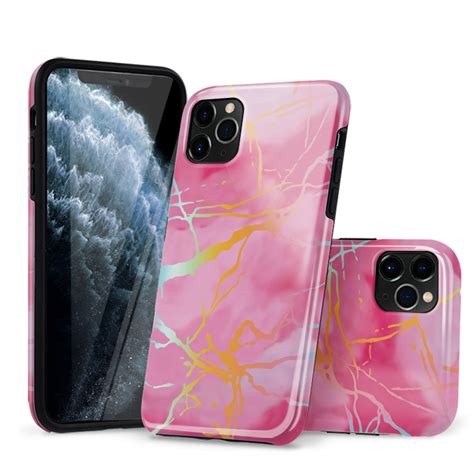 Iphone 11 Pro Max Case Cute Pink Marble Holo Phone Case