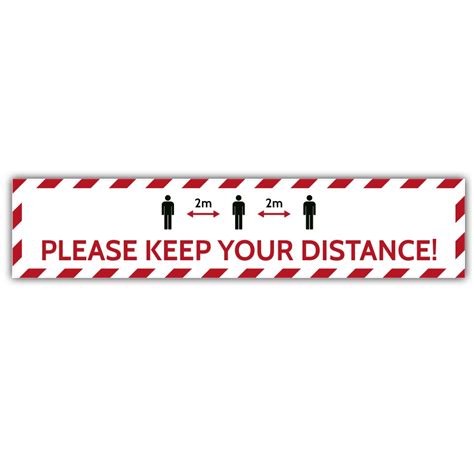 Social Distance Floor Marker 2m Please Keep Your Distance 700x150mm