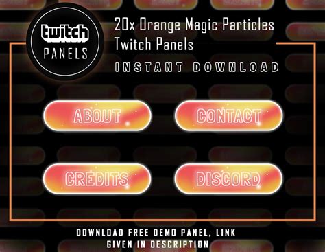 Orange Twitch Panels 20x Orange Magic Particles Panels