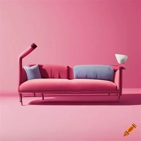 Pink Couch In A Stylish Living Room