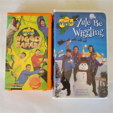 Two Vintage VHS Tapes From The Wiggles Wiggly Safari And Yule Be