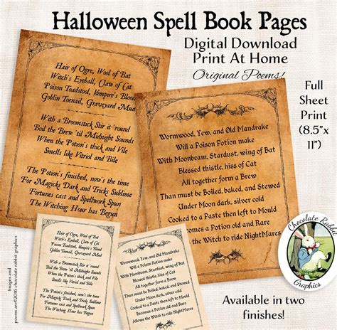 Make Your Own Halloween Spell Book Digital Pages For You To Print At