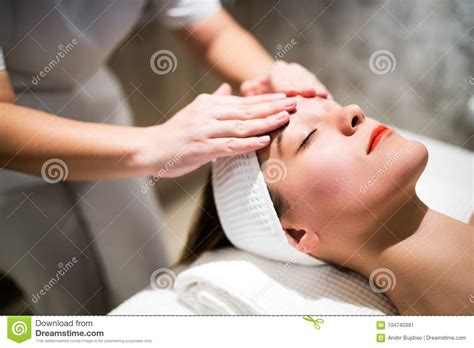 Rejuvenating Relaxing Massage By Masseur Stock Image Image Of Face