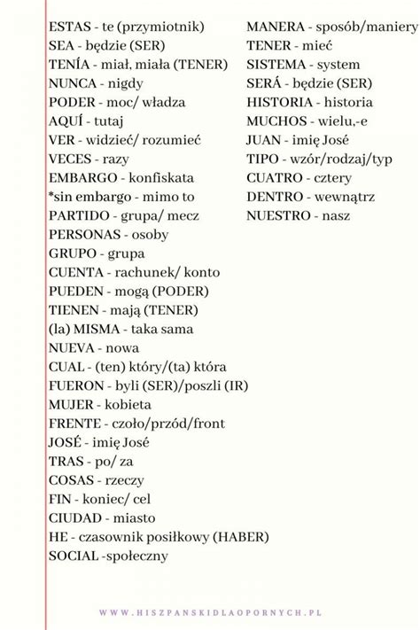 Część druga 1000 najczęściej używanych hiszpańskich słów
