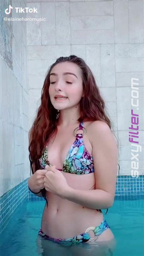 amazing elaine haro in hot bikini at the pool