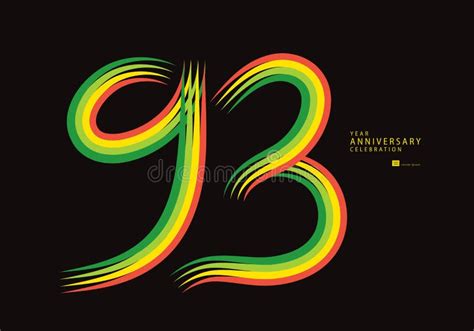 93 Years Anniversary Celebration Logotype Colorful Line Vector 93th