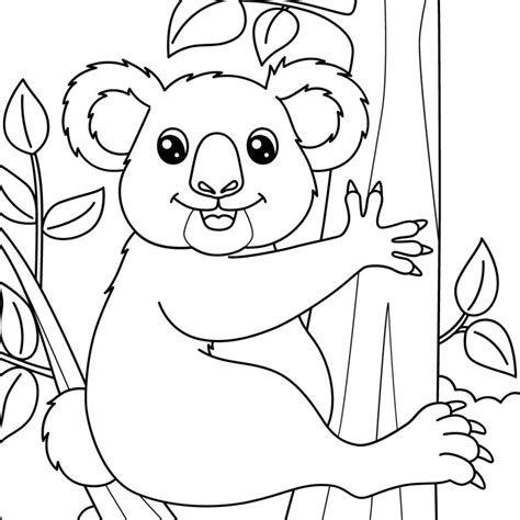 Dessin De Koala Sur Un Arbre à Imprimer Tête à Modeler