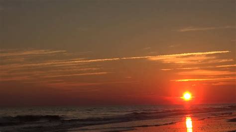 Watching A Beautiful Orange Sunset Over The Ocean Youtube