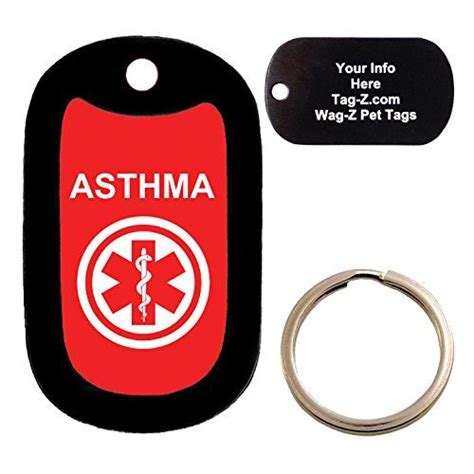 Our tags are completely customizable, choose colour, size and the contact information for the back of the tag. Custom Engraved Pet Tag medical alert ASTHMA Dog Tag TagZ ...