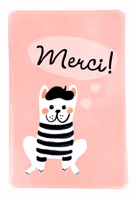 french bulldog    card template