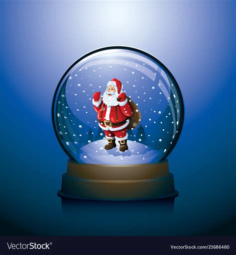 Christmas Snow Globe With Santa Claus Inside Vector Image