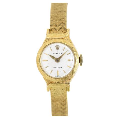 Rolex Precision 18 Karat Gold Ladies Wrist Watch For Sale At 1stdibs