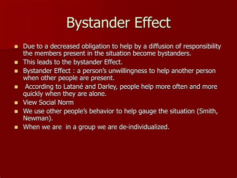 Ppt Diffusion Of Responsibility And The Bystander Effect Powerpoint