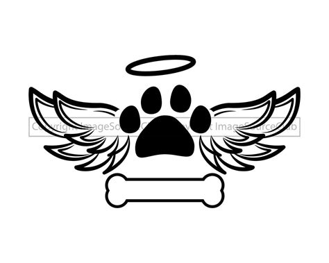 Printable Dog Paw With Angel Wings Png And Svg Files Paw Etsy Australia