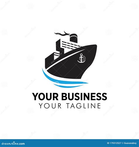 Cargo Ship Vector Logo Template Stock Illustration Illustration Of