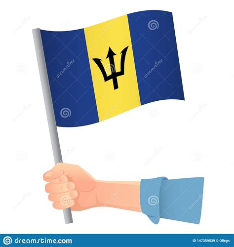 Bandera De Barbados En La Mano Stock De Ilustraci N Ilustraci N De