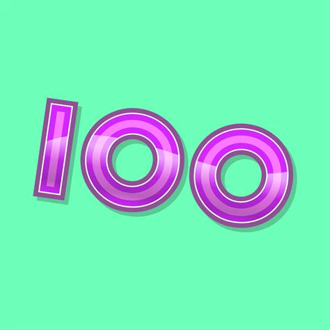 Number 100 One Hundred Cool Trendy Text Graphic 553654 Vector Art At