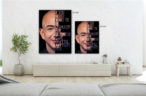 Jeff Bezos Art Canvas Jeff Bezos Quotes On Success Art Etsy
