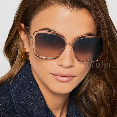 Oversized New Fashion Square Sunglasses For Women Gradient Lens Eyewear Vintage Top Sun Glasses