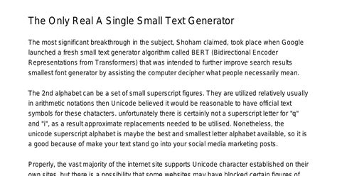 5 Very Best Tiny Text Generator In 2020qzqzqpdfpdf Docdroid