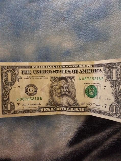 Santa Claus on one dollar bill : mildlyinteresting