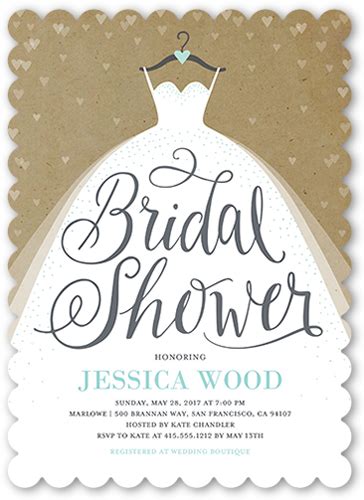 Dreamy Wedding Dress 5x7 Bridal Shower Invitations Shutterfly
